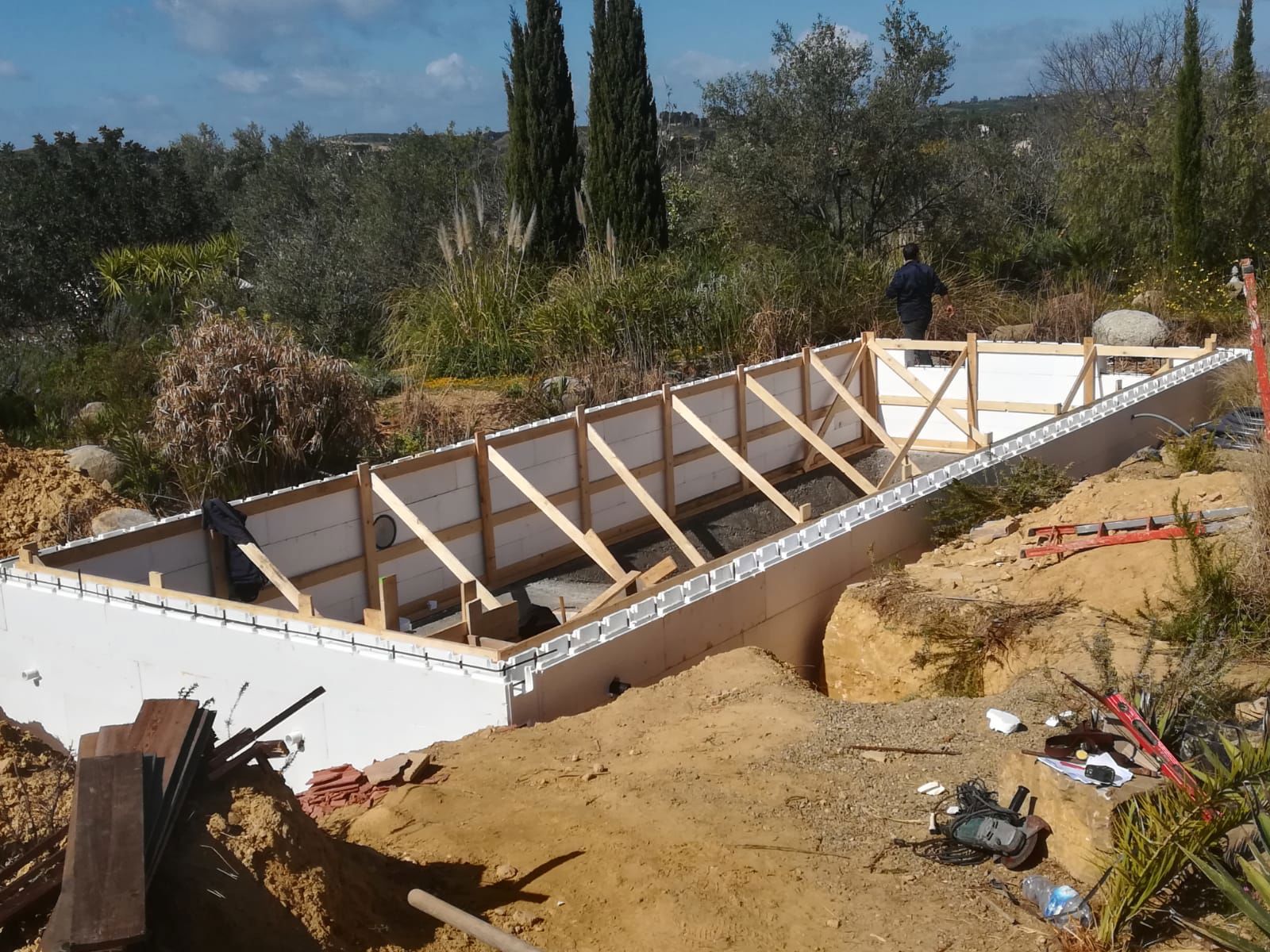 Piscina notturna costruita da RG Piscine